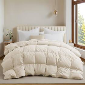 A-pd-fc93018cm-3-f Unikome Goose Feather Down Comforter - All Season Duvet Insert With Soft Downproof Co