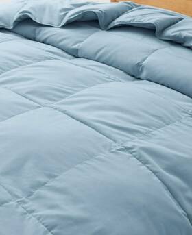 Aun-gc15007sb-k Unikome Lightweight White Goose Down Feather Fiber King Blue Comforter