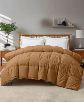 Bun-dc16003fw-k Unikome All Season Goose Down Comforter King - Fawn T4104157