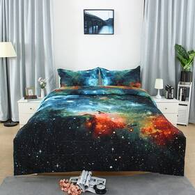 S22033000ux2025 Unique Bargains 3pcs Galaxies Blue Comforter All-season Down Quilted Duvet