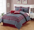 Unique Home 7 Piece Queen Whilshire Gray Comforter Set 643307782141