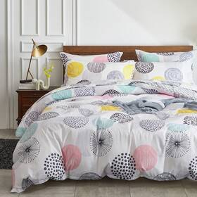 Uzbig38-q Uozzi Bedding 7 Piece Queen Comforter Set Microfiber All Season Soft Colorful Dots