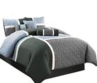 Upland-com-gray-full Chezmoi Collection Quilted Patchwork Comforter Set Full 696538676536