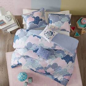 76542438 Urban Habitat Twin/twin Extra Long Euphoria Cotton Printed Kidsft Comforter Set Blue