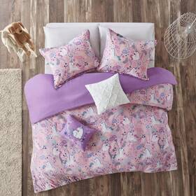 76542531 Urban Habitat Full/queen Reversible Laila Cotton Printed Duvet Cover Pink