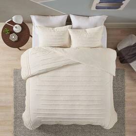 79932974 Urban Habitat King/california King 3pc Cotton Chenille Comforter Set Ivory