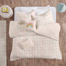 80251234 Urban Habitat Full/queen Kelsey Cotton Pom-pom Duvet Cover Set Cream