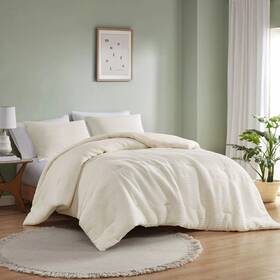 89192465 Urban Habitat 3pc Full/queen Finley Knitted Jersey Comforter Set Ivory
