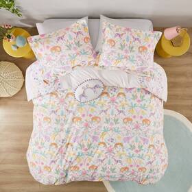 92164920 Urban Habitat Full/queen Maisie Floral Reversible Cotton Duvet Cover Set With