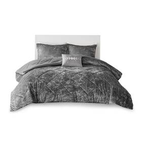 Id10-1972 Urban Habitat King Comforter Set Velvet Luxury Diamond Quilti
