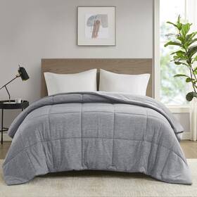 Uh10-2501 Urban Habitat Queen Comforter Set Cozy Soft Jersey Knit Bedding Box Quilt Inch