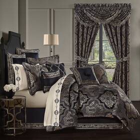 Us Office - Latest Bedding 193842116562 Windham Black 4-piece Comforter Set By J Queen In King- Final Sale
