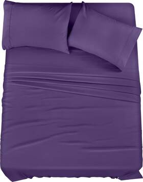 Utopia Bedding 197703020654 Queen Sheet Set 4 Piece Microfiber Soft Breathable Fitted Flat Sheets Pillowcase