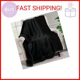 Utopia Bedding 840143544333 Sherpa Blanket Throw Size Black 50x60 Inches - Soft Lightweigh