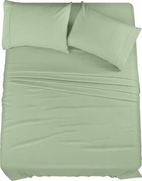Hu-xi-154 Utopia Bedding Queen Sheet Set 4 Piece Microfiber Sheets Sage Deep Pocket 15 Inch Elastic