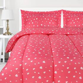 Ub2865 Utopia Bedding All Season Heart Comforter Set With 2 Pillow Cases 3 Piece Soft Brushed Microfi
