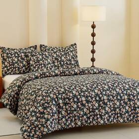 Vaulia 313040822830 4pcs Floral Comforter Set Size Chic Botanical Lightweight King Crushed