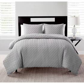 54296411 Vcny Full/queen Nina Ii Embossed Comforter Set Gray - Home