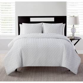 54296413 Vcny Full/queen Nina Ii Embossed Comforter Set White - Home