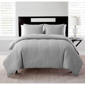54296415 Vcny King Nina Ii Embossed Comforter Set Gray - Home