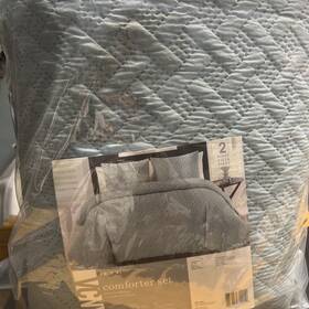 Vcny Home 735732310010 Nina Embossed Comforter Set Twin Xl Blue