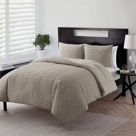 Vcny Home 735732310287 Comforter Lightweight Bedding Set With Matching Shams Textured Geometric Room De