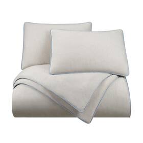 Vellux 028828665263 Solid Jersey Knit 3-piece King Comforter Set - Cotton Blend Ultra-soft Cozy T