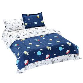 Sysh-kid501 Vevor Kids Comforter Set 5 Pieces Twin Bedding For Kid And Teen Space Printed