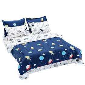 Sysh-kid701 Vevor Kids Comforter Set 7 Pieces Twin Bedding For Kid And Teen Space Printed