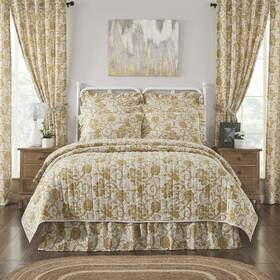 Vhc Brands 840233948669 Farmhouse Queen Quilt Set Creme Dorset Cotton