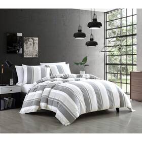 Vian 2 Pc Twin Comforter 679610829495 Vara 4pc Cover Set Gray/blue King