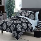 Victoria Classics Daria Reversible 9 Pc Comforter Set Twin Xl Black Blue 735732881299
