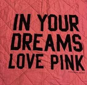 202471-096-os Victorias Secret Victoria Pink Twin Reversible Floral Comforter Bedspread