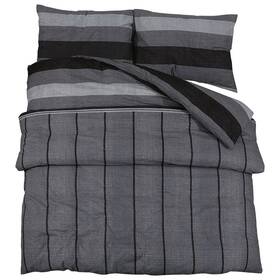 136430 Vidaxl Duvet Cover Set Of 2 Dark Grey 100% Cotton 88.6x86.6 In