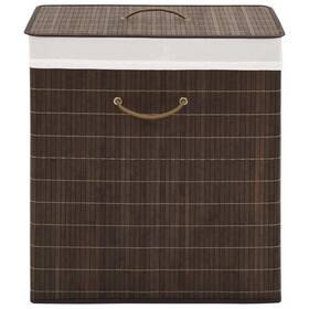 Vidaxl 718475587309 Bamboo Laundry Bin Rectangular Dark Brown