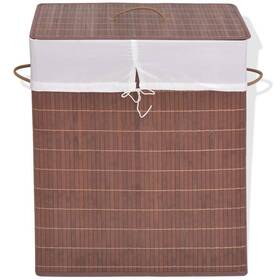 Vidaxl 718475587316 Bamboo Laundry Bin Rectangular Brown