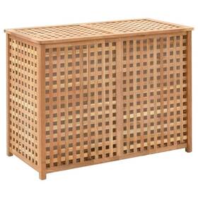 X26.4 Vidaxl 719883590684 Laundry Bin 34.4 Inch X18.1 Solid Wood Walnut