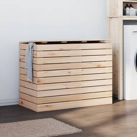 X17.3 Vidaxl 720845433376 Laundry Basket 34.8 Inch X26 Solid Wood Pine
