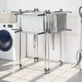 X47.2 Vidaxl 720845885687 Laundry Drying Rack 42.1 Inch X42.1 Aluminum