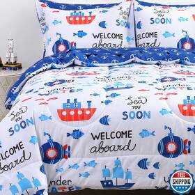B0fjrjztxx Viviland Kids Full Bedding Sets For Boys Soft Comforter Set With Sheets 7 P