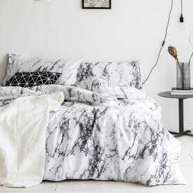 B0022-bz3-250-k Wake In Cloud M - Marble Comforter Set Neutral Modern Aesthetic For Men Women