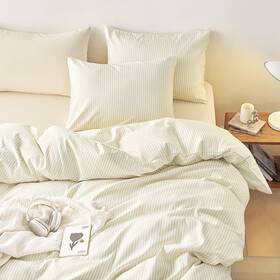 B0541-bz3-q Wake In Cloud M Striped Comforter Set Ticking Stripe Vertical Pinstripe Neutr