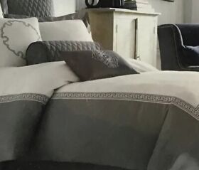 Wamsutta Greek Key Queen Bed Set 4 Pieces In Grey