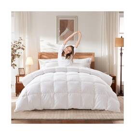 Warmkiss 941601143380 Twin Size Goose Feather Down Comforter Ultra-soft 100% Cotton C