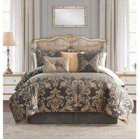 Waterford 038992951086 Everett Gray 6 Piece King Comforter Set