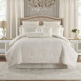 6paargnw10003qu Waterford Aragon 6-piece Ivory Queen Comforter Set