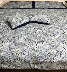 Waverly 885308321145 5-pc King Comforter Set Paddock Shawl Porcelain Blue Paisley