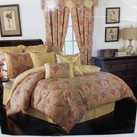 Waverly 885308343130 King Comforter Set Swept Away Berry Beauty Elegance 100% Cotton - 4 Pcs