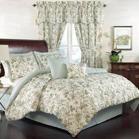 Waverly 885308388087 Traditions Felicite Modern Farmhouse Floral 6-piece Comforter Set All Season