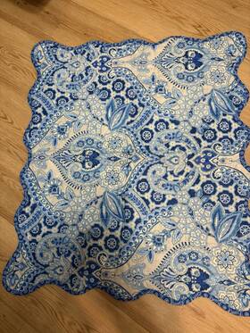 Waverly 885308673589 Set Blue Beige Medallion Moonlit Shadows Jewel King Size See Note